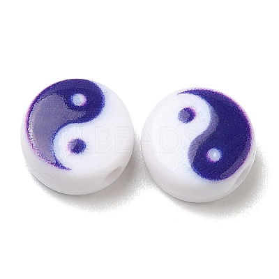 Printed Opaque Acrylic Beads OACR-L015-01A-1