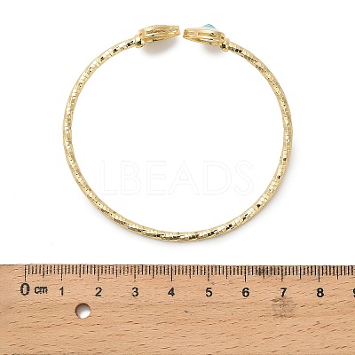 Brass Micro Pave Clear Cubic Zirconia Cuff Bangles for Women LS-BJEW-B145-08G-01-1