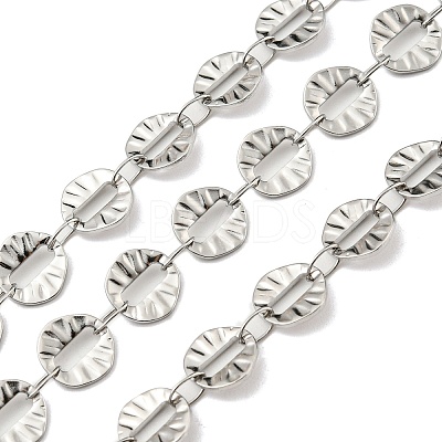 Tarnish Resistant 304 Stainless Steel Flat Round Chains CHS-E031-03P-1
