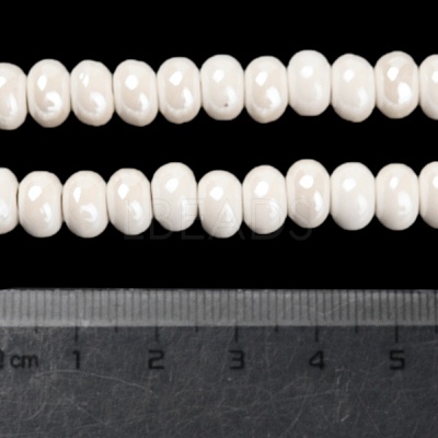 Glazed Porcelain Rondelle Beads PORC-Q001-01K-1