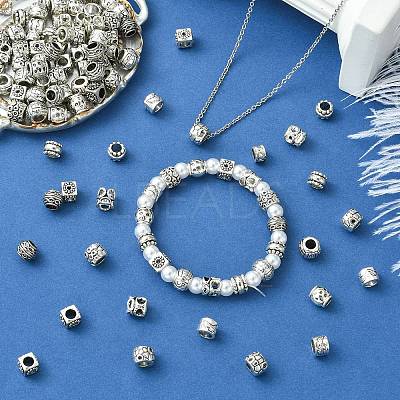 100Pcs 10 Styles Tibetan Style Alloy European Beads FIND-CJ0003-72-1