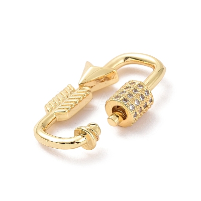 Brass Micro Pave Clear Cubic Zirconia Keychain Clasps ZIRC-TAC0005-02B-G-1