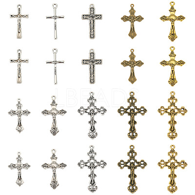 50Pcs 10 Style Tibetan Style Alloy Pendants FIND-TA0006-67-1