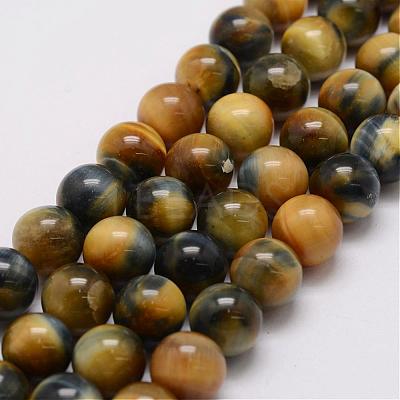 Natural Tiger Eye Bead Strands G-P230-08-F-8mm-1
