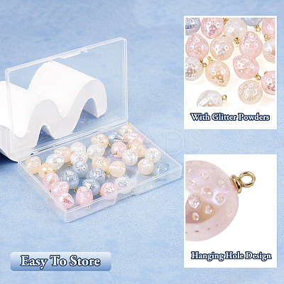 40Pcs 4 Colors Imitation Gemstone Acrylic Pendants SACR-TA0001-22-1