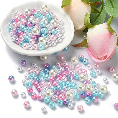 5 Colors ABS Plastic Imitation Pearl Beads KY-YW0001-63C-1