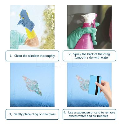 Waterproof PVC Colored Laser Stained Window Film Adhesive Stickers DIY-WH0256-041-1