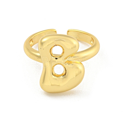 Brass Letter Open Cuff Rings for Women RJEW-G313-01B-G-1