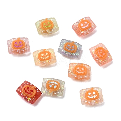 Halloween Frosted Transparent Resin Beads RESI-A048-01A-1