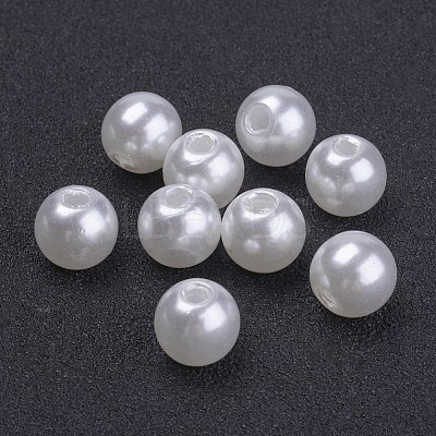 Acrylic Pearl Round Beads For DIY Jewelry and Bracelets X-PACR-8D-1-1