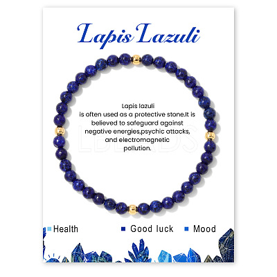 Natural Lapis Lazuli Beaded Stretch Bracelets for Women LS-WA9993-3-1