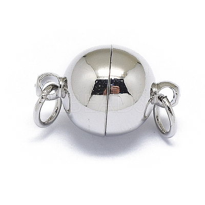 Rack Plating Brass Magnetic Clasps with Loops LS-KK-F801-03B-P-1