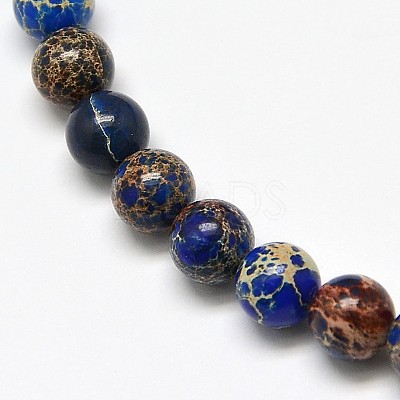 Natural Imperial Jasper Round Bead Strands X-G-I103-6mm-08-1