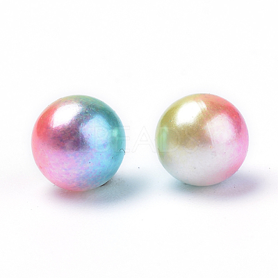 Rainbow Acrylic Imitation Pearl Beads OACR-R065-8mm-A07-1