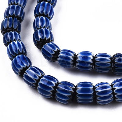 Handmade Lampwork Chevron Beads Strands LAMP-N023-003-1