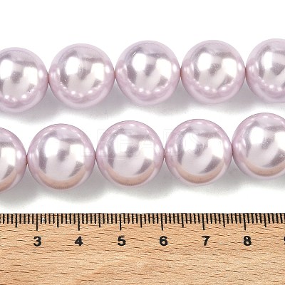 Electroplated Shell Pearl Beads Strands BSHE-G041-16mm-06-1