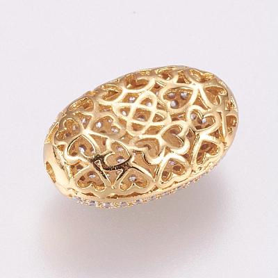 Brass Micro Pave Cubic Zirconia Beads KK-P116-21-1