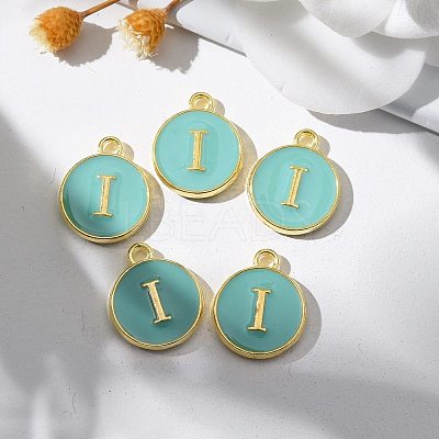Golden Plated Alloy Enamel Charms ENAM-S118-05I-1