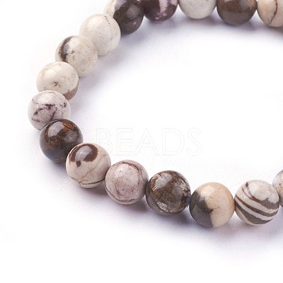 Natural Zebra Jasper Beads Stretch Bracelets BJEW-F380-01-B04-1