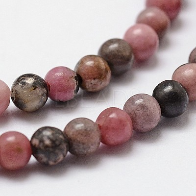 Natural Rhodonite Beads Strands G-G735-10-4mm-1
