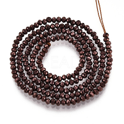 Electroplate Glass Beads Strands X-EGLA-F149-FP-08-1