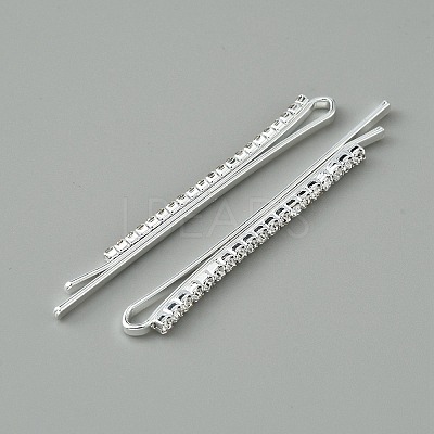 Metal Rhinestone Hair Bobby Pins FIND-WH0152-33S-1