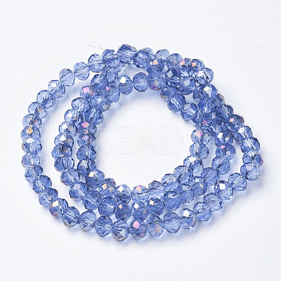 Electroplate Transparent Glass Beads Strands EGLA-A034-T6mm-F19-1