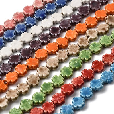 Handmade Porcelain Beads Strands PORC-K010-05-1
