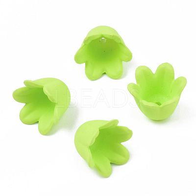 Rubberized Style Opaque Acrylic Bead Caps ACRP-T010-01D-1