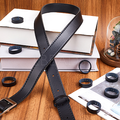 100Pcs Leather with Alloy Waist Belt Keeper Rings FIND-CP0002-45A-1