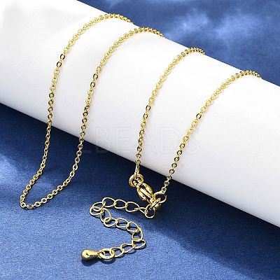 Brass Cable Chain Necklaces X-MAK-P011-01G-1