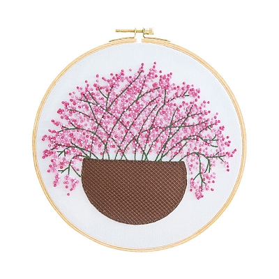 Gypsophila Pattern DIY Embroidery Kit DIY-P077-050-1
