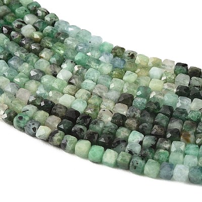Gradient Color Natural Emerald Beads Strands G-K376-D04-4x4mm-1