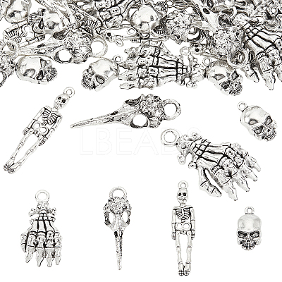 4 Style Tibetan Style Alloy Pendants FIND-FG0001-92-1