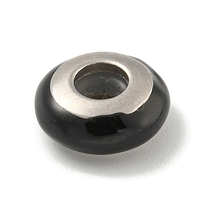 304 Stainless Steel Enamel European Beads STAS-U005-01D-P-1