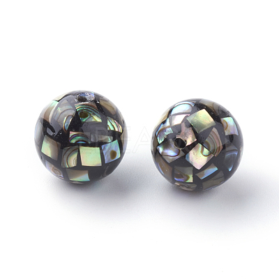 Natural Paua Shell Beads X-SSHEL-Q298-10mm-09-1
