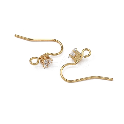SHEGRACE Brass Pave Cubic Zirconia Earring Findings XGRQ4S738-740G-1