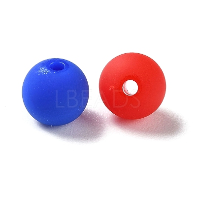 Rubberized Style Imitated Silicone Acrylic Beads MACR-D029-01L-1