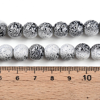 Transparent Baking Paint Glass Beads Strands DGLA-N009-10mm-09-1