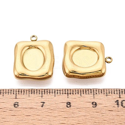 304 Stainless Steel Pendant Cabochon Settings STAS-T075-25G-1
