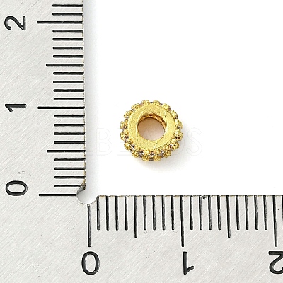Rack Plating Brass Clear Cubic Zirconia European Beads KK-G501-06B-G-1