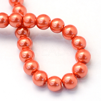 Baking Paint Pearlized Glass Pearl Round Bead Strands HY-Q003-4mm-38-1