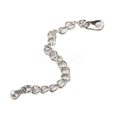 Rack Plating Brass Curb Chain Extender KK-Q807-11P-1