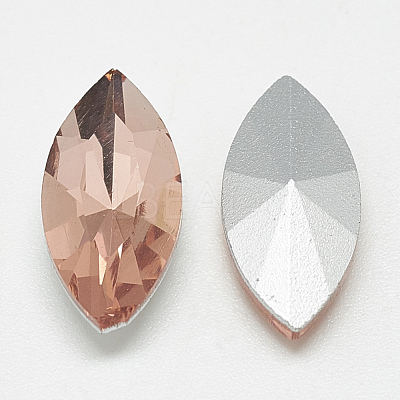 Pointed Back Glass Rhinestone Cabochons RGLA-T083-9x18mm-08-1