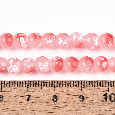 Baking Paint Glass Beads Strands DGLA-N015-6mm-03-1