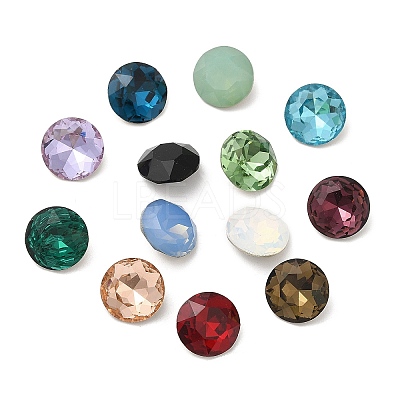 Pointed Back & Back Plated Glass Rhinestone Cabochons GLAA-B012-60B-1