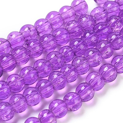 Spray Painted Crackle Glass Beads Strands CCG-Q001-4mm-12-1