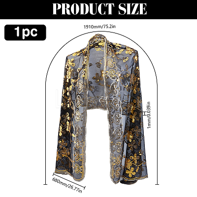 Detachable Polyester Bridal Lace Shawls AJEW-WH0696-305B-1