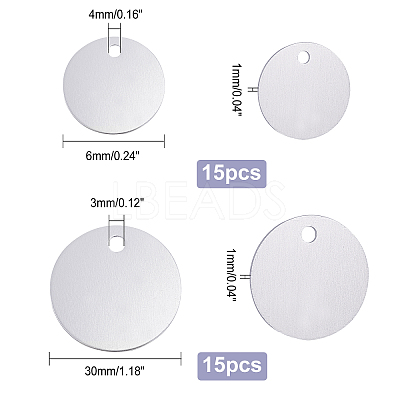 30Pcs 2 Style Blank Round Aluminum Engraved Pet Dog ID Tag FIND-GA0001-83-1