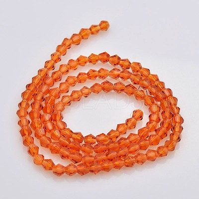 Faceted Bicone Glass Beads Strands X-EGLA-P017-4mm-06-1